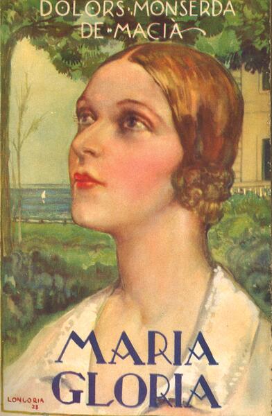 Portada de la novel·la María Gloria de l'edició de Barcelona, editorial Políglota, 1928
