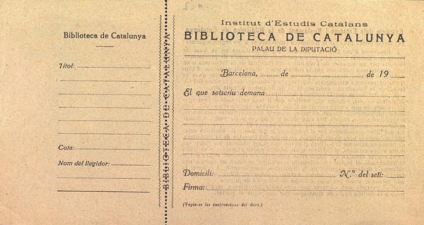 Butlleta de petició 1907-1914