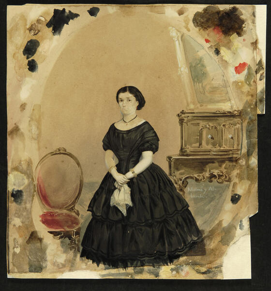 Retrat de dona / Moliné y Albareda. C. 1860. Top: UGF-4-C191/2