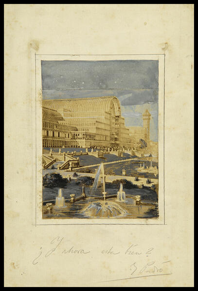 Palau de Vidre de Londres / Tomàs Padró. C. 1870. Top: UGF-4-C191/6
