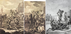 Tres visions semblants del mateix episodi: Vanderbank (1738), Carnicero (1780) i l’il•lustrador de l’edició de Tomàs Gorchs (1859)