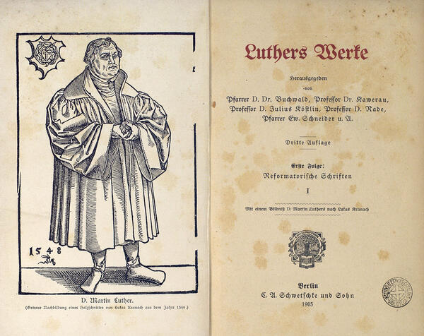 Luther, Martin. Luthers Werke. 3ª Auf. Berlin : C. A. Schwetschke, 1905. (TOP: A 28-8-276)