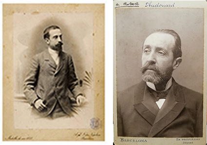 Fotografia de Joan Maragall, per Napoleon, aproximadament 1885	i el Dr. Robert, fotografia de Pau Audouard, aproximadament 1900