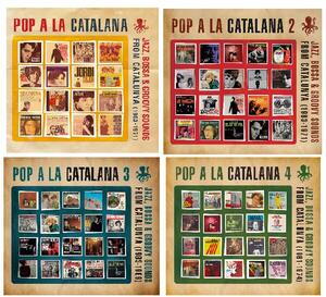 Caràtules dels 4 CDs Pop a la catalana editats fins ara