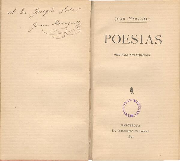 Exemplar 1/100 dedicat a Josep Soler (mrgll-(POE) Poe)