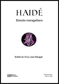 Núm. 11 de la revista "Haidé. Estudis maragallians"